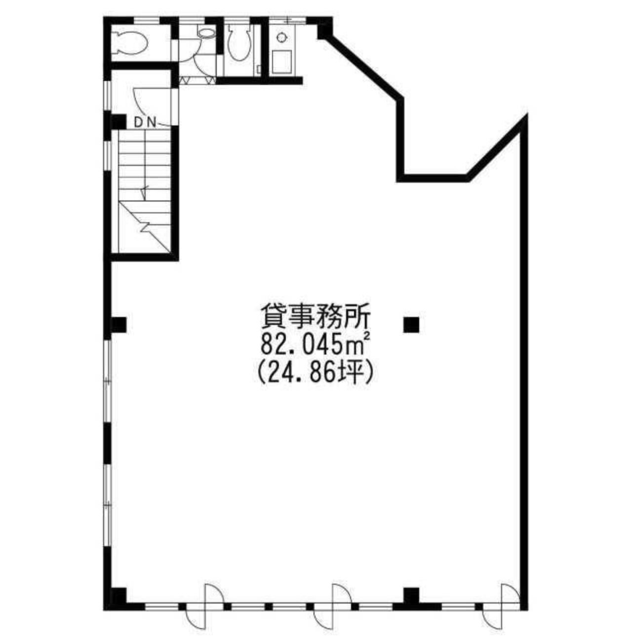 【墨田区・鐘ヶ淵駅徒歩1分】82㎡の店舗・事務所物件/男女別トイレ完備/動力設備あり